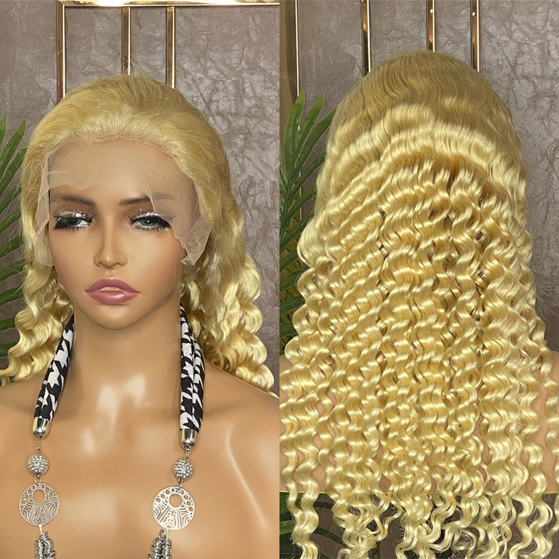 613 Blonde Deep Wave Wig 13x4 Lace Front Wig Lace Frontal Wig Pre Plucked