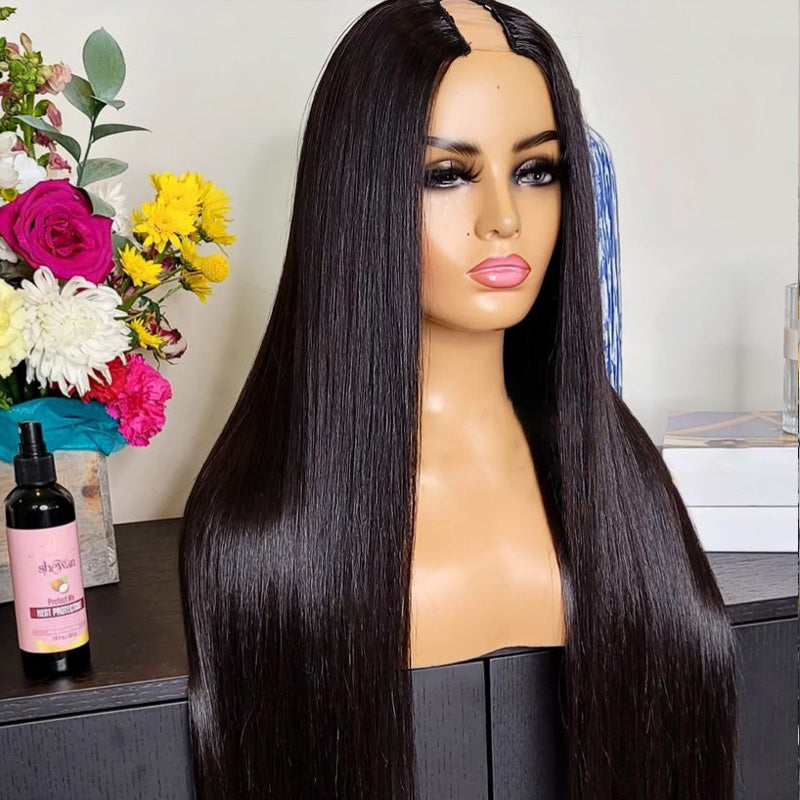 JP Hair 250% Density Glueless U Part Wig Silk Straight Wig 100% Human Hair Wigs For Women