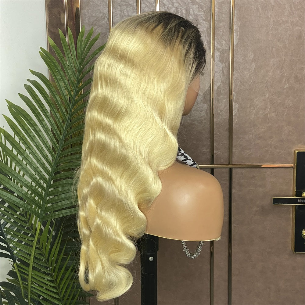 Ombre Blonde Body Wave 1b/613 Lace Front Wig Pre-plucked 13x4 Lace Body Wave Human Hair Wig