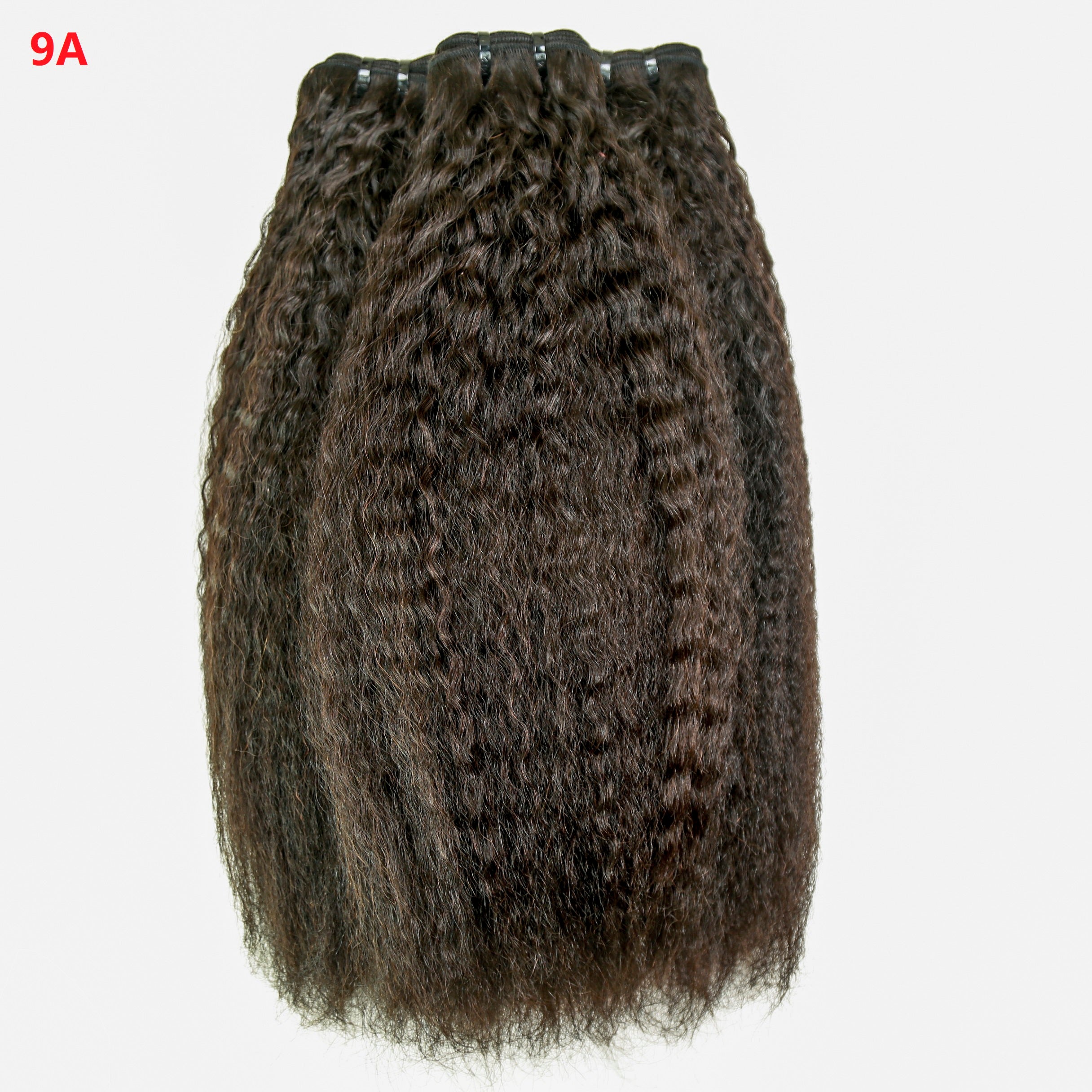 JP Hair  9A/10A/12A Kinky Straight 3 Bundles with 13x6 Frontal with Preplucked Hairline