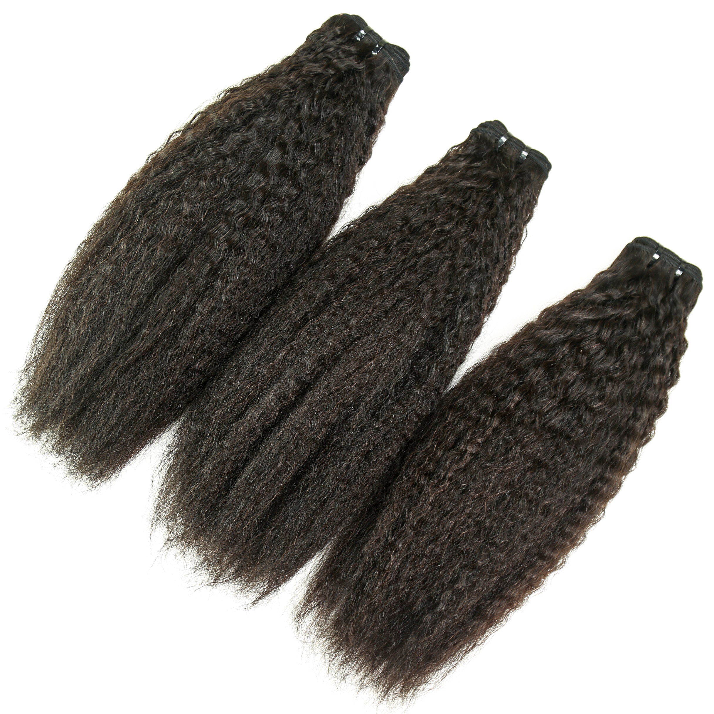 10A JP Hair Kinky Straight Hair Weaves 3 Bundles Free Shipping