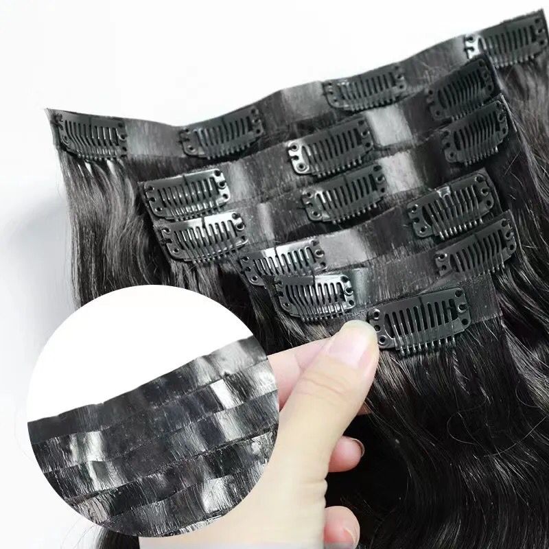 JP Hair Seamless Clip in Hair Extensions 100g Silicone Weft Kinky Straight