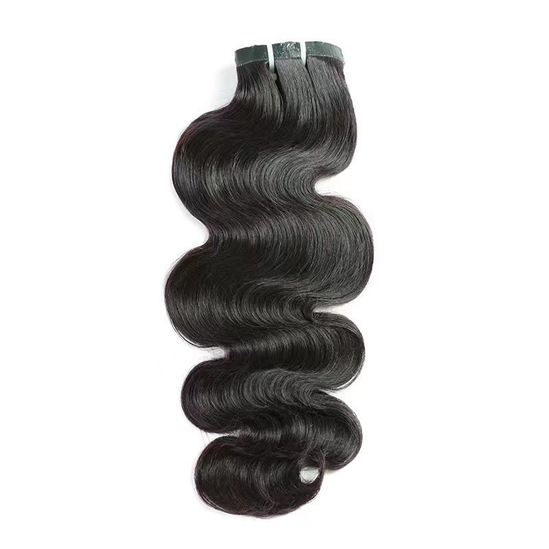 JP Hair Seamless Clip in Hair Extensions 100g Silicone Weft body Wave Black Hair