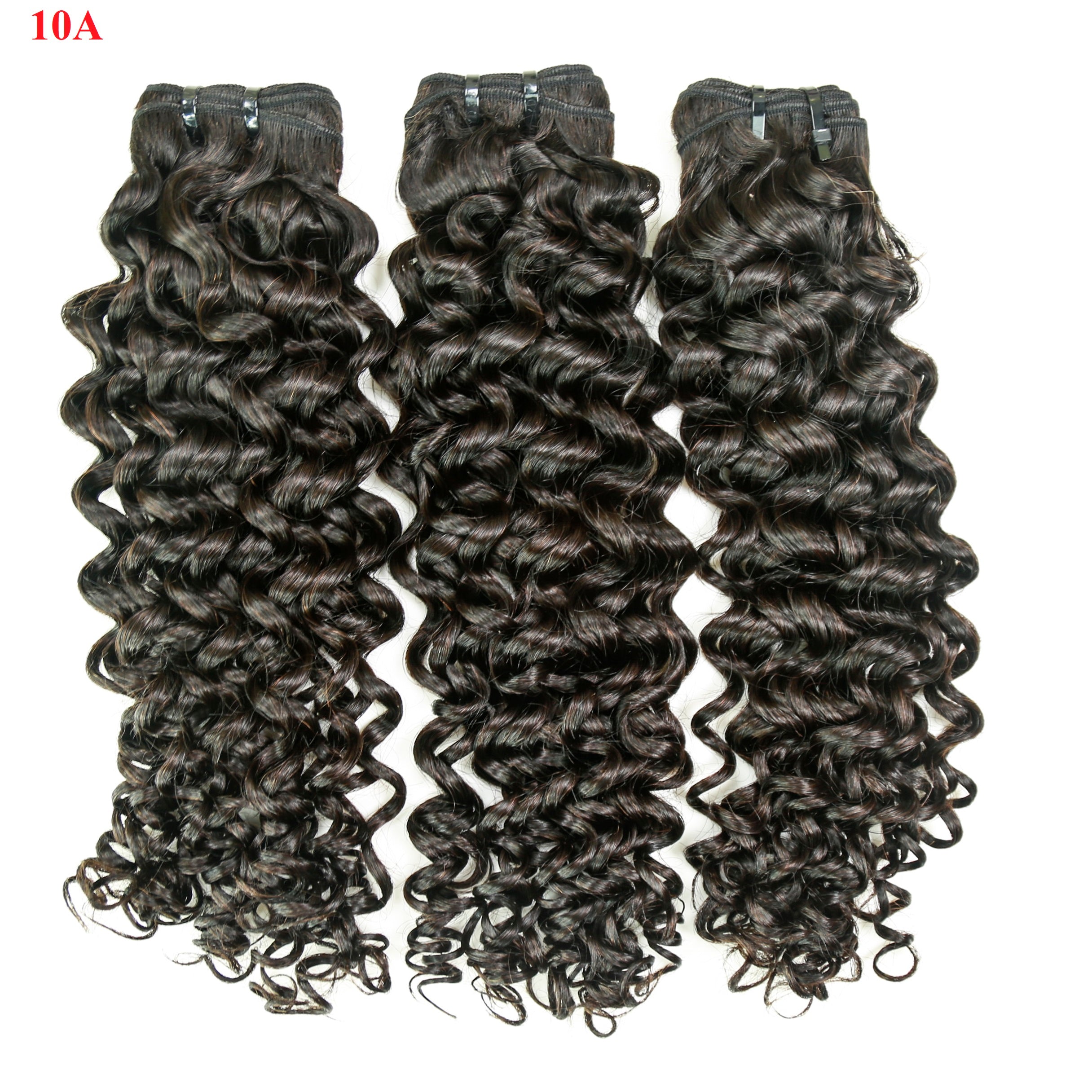 JP Hair 9A/10A/12A Jerry Curl Hair 3 Bundles with 4x4 Lace Closure Wet And Wavy