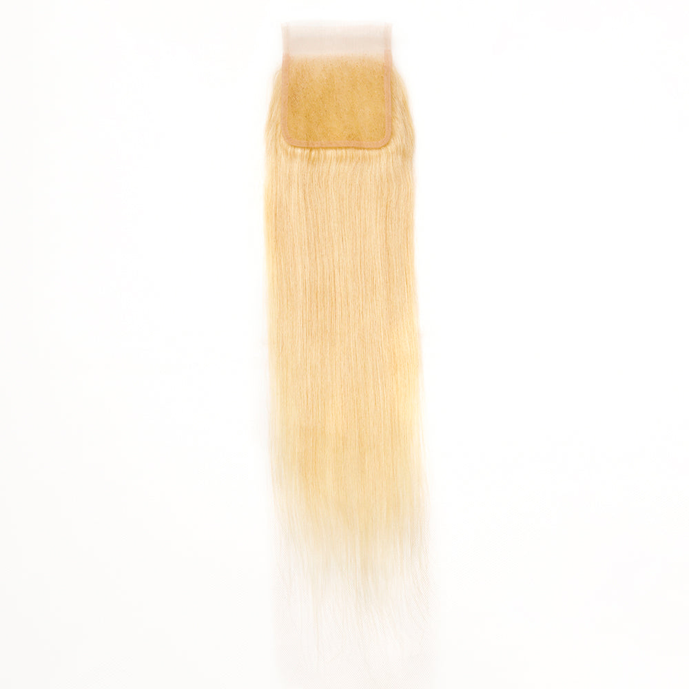 JP Hair #613 Blonde 4x4 Transparent Lace Cloure Straight