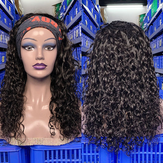 JP Hair 250% Density Wet And Wavy Water Wave Headband Virgin Human Hair Wig