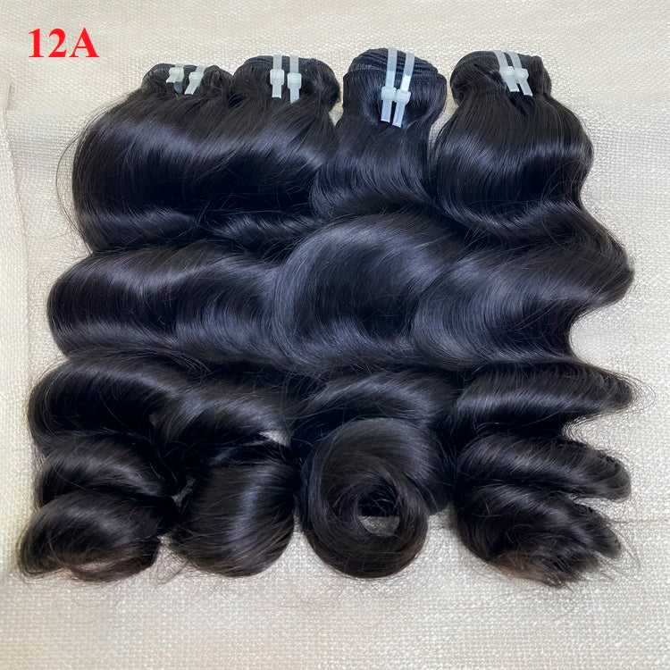 JP Hair  9A/10A/12A Loose Wave 3 Bundles with 13x6 Frontal with Preplucked Hairline