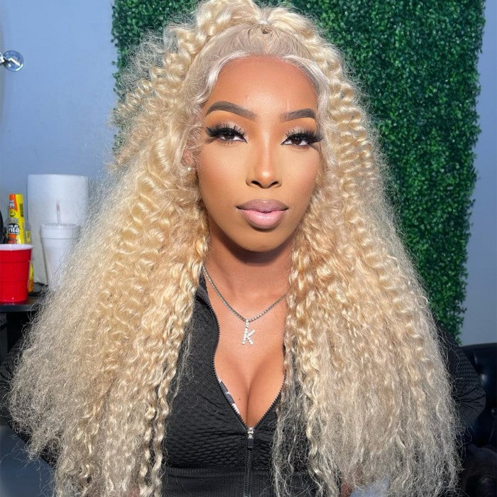 613 Blonde Deep Wave Wig 13x4 Lace Front Wig Lace Frontal Wig Pre Plucked