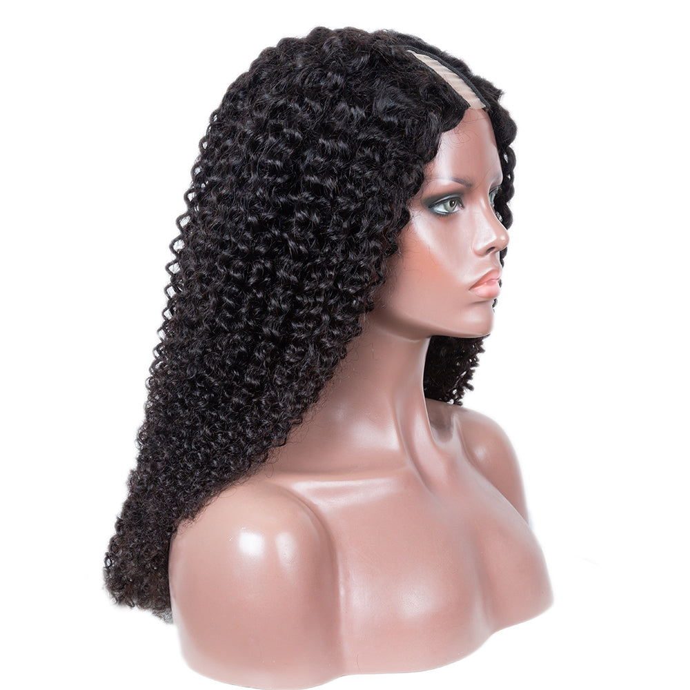 JP Hair 250% Density U Part Curly Wig Glueless Curly Human Hair Wig Very Full