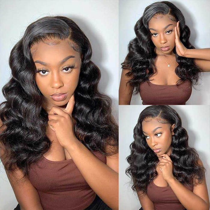 JP Hair 9A/10A/12A Loose Wave Human Hair 3 Bundles with 13x4 Lace Frontal