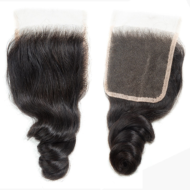 JP Hair 9A/10A/12A Loose Wave Hair Human Hair 3 Bundles With 4x4 Lace Closure