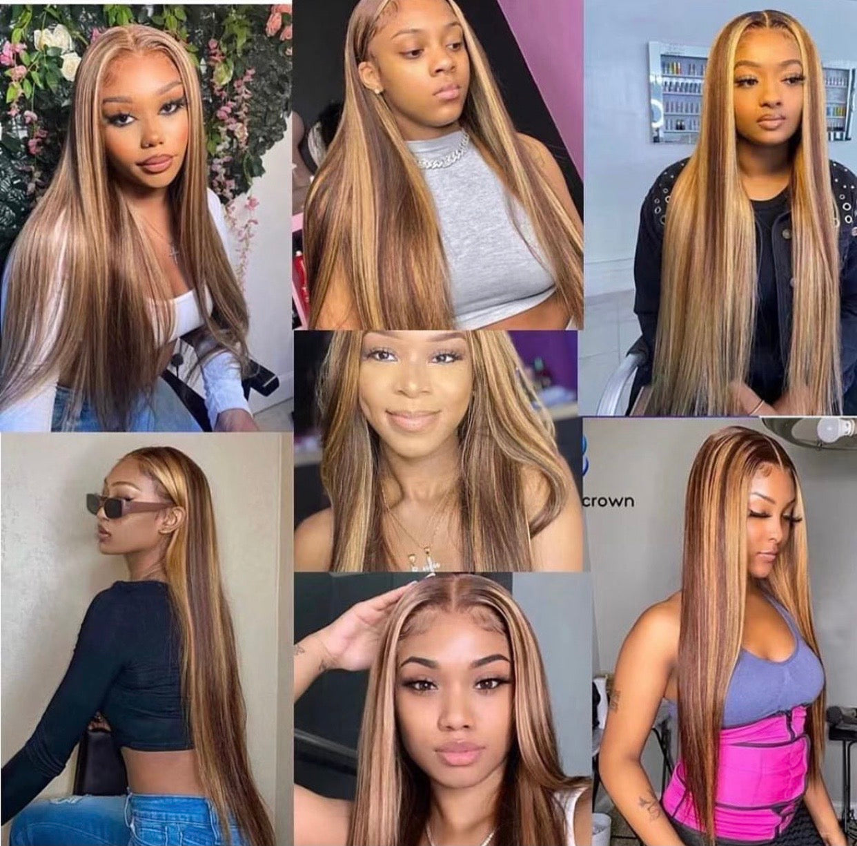 JP Hair Highlight 4/27 Straight Lace Front Wig Honey Blonde 13x4 Human Hair Wigs