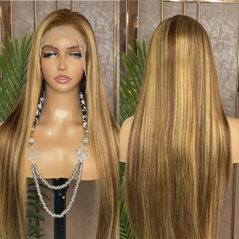 JP Hair Highlight 4/27 Straight Lace Front Wig Honey Blonde 13x4 Human Hair Wigs