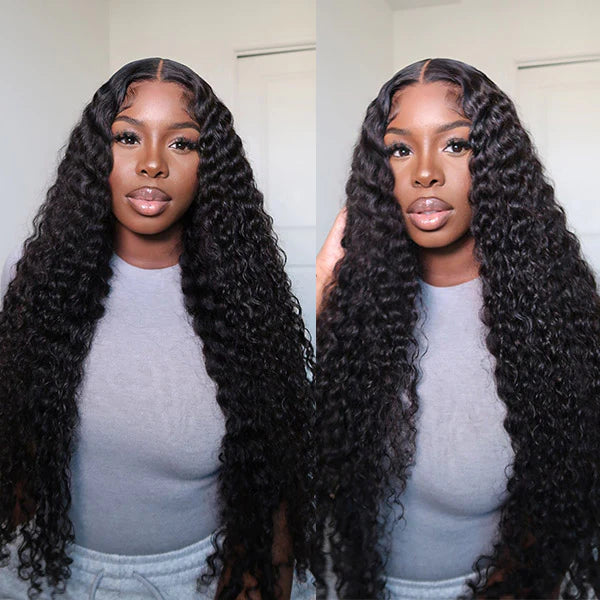 JP Hair 9A/10A12A Soft And Full Deep Wave Hair 3 Bundles with 5x5 Lace Closure
