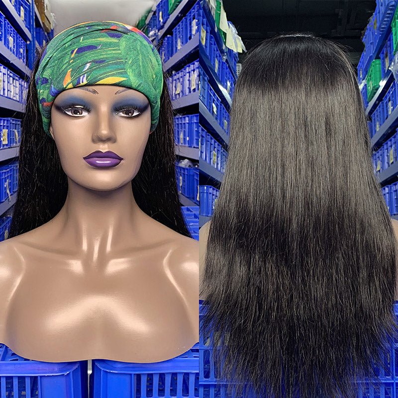JP Hair 250% Density Glueless Straight Hair Headband Wig Human Hair Wig For Black Women