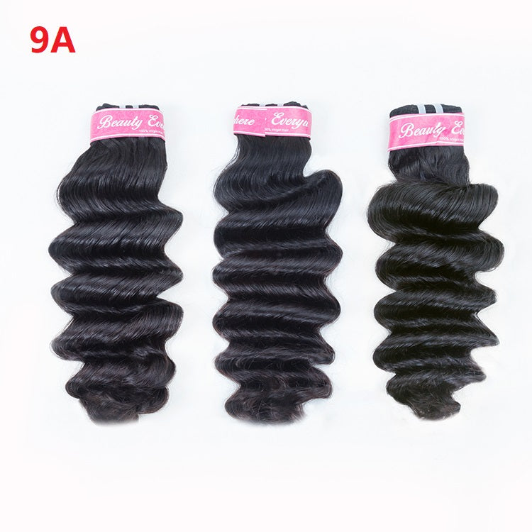 JP Hair 9A/10A12A Loose Deep 3 Bundles Human Hair With with 6x6 HD Closure