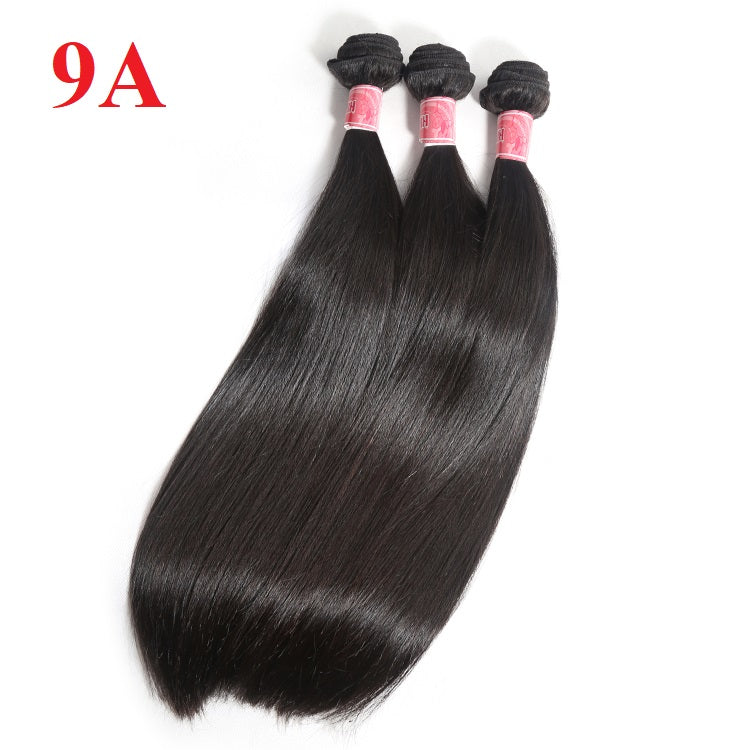 JP Hair  9A/10A/12A Straight 3 Bundles with 13x6 Frontal with Preplucked Hairline