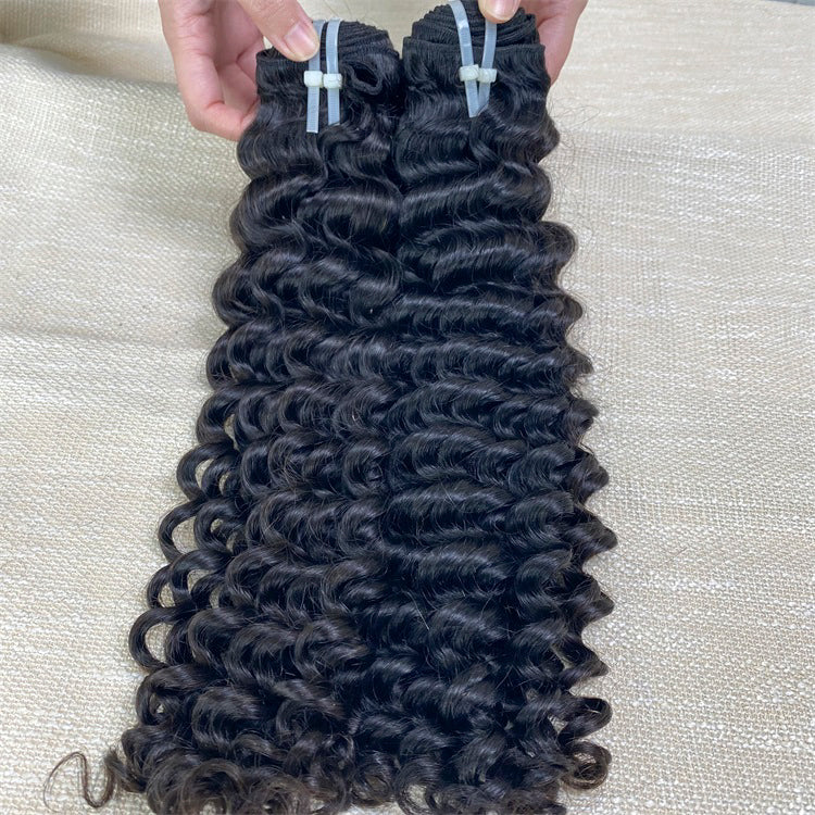 12A Raw Hair Deep Wave Hair Raw Human Hair Bundles One Donor Hair 3 Bundles