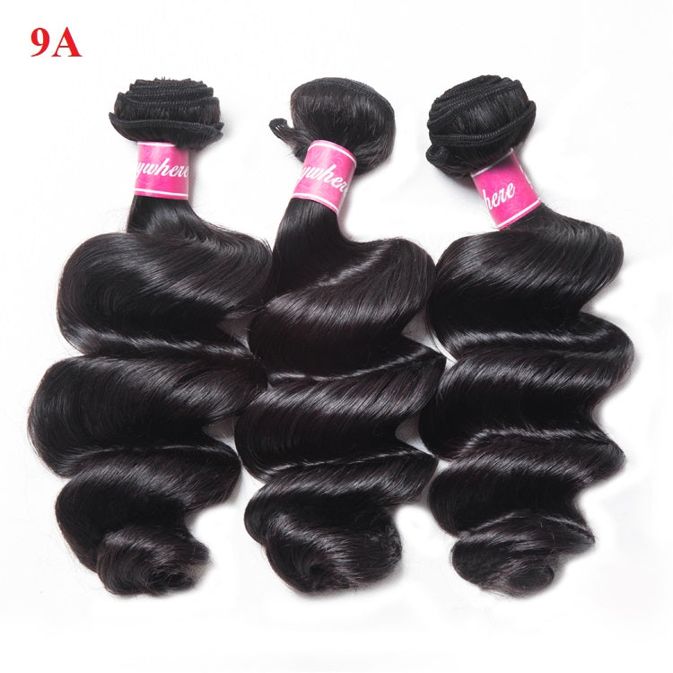 JP Hair 9A/10A/12A Loose Wave Hair Human Hair 3 Bundles With 4x4 Lace Closure