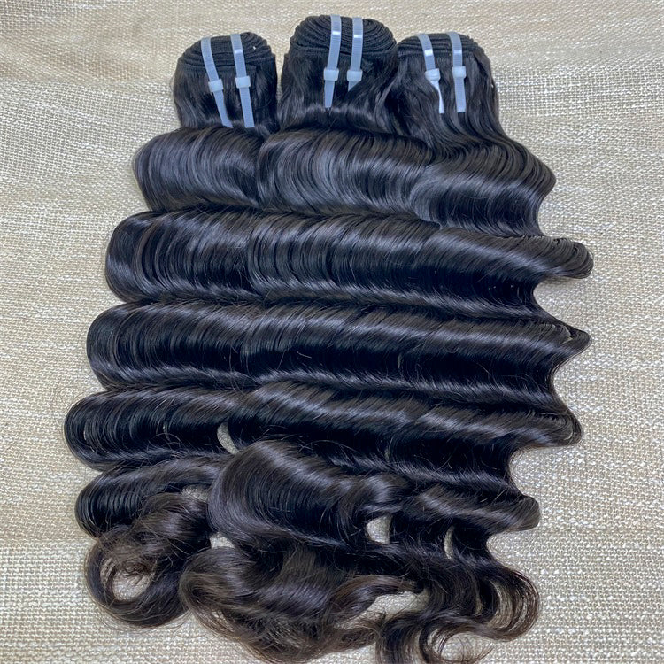 12A Raw Hair Loose Deep Hair 3Pcs Human Hair Extensions From One Donor