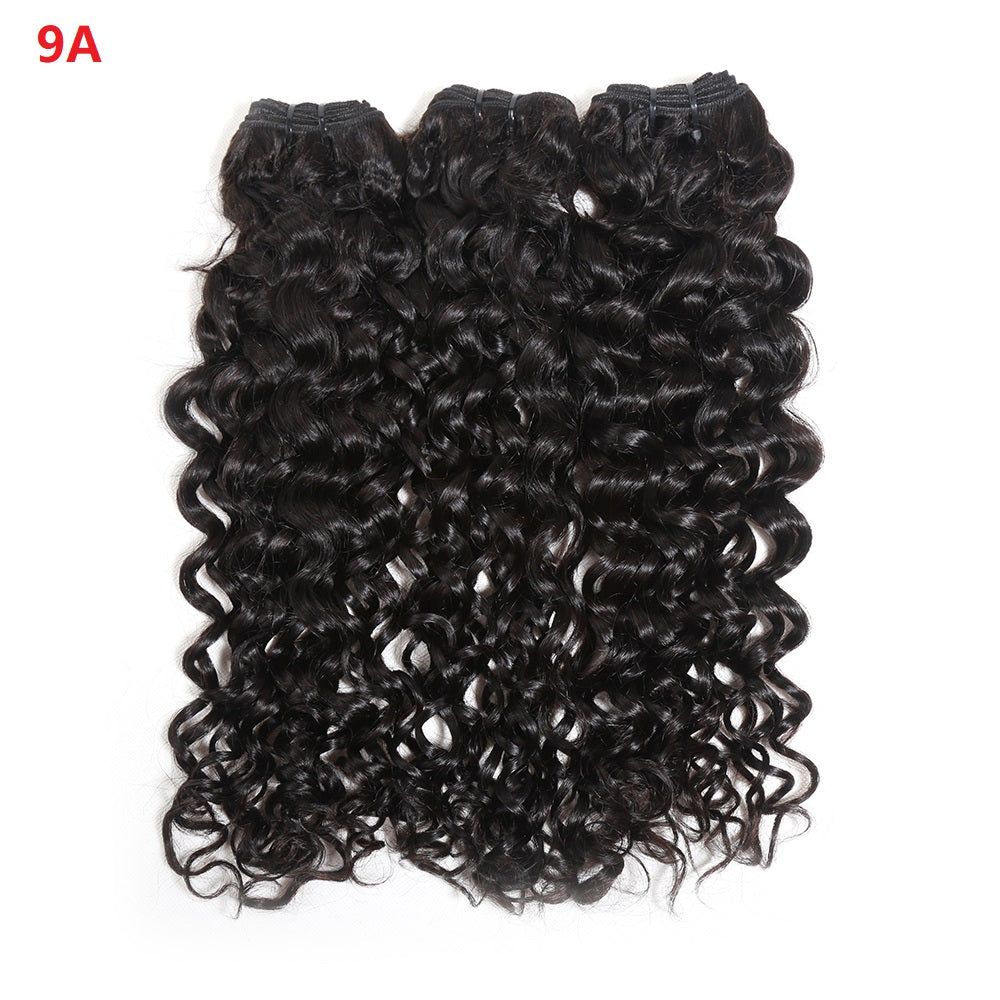 JP Hair 9A/10A/12A Jerry Curl Human Hair 3 Bundles with 13x4 Lace Frontal