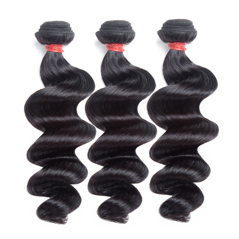 10A JP Hair Loose Wave Human Hair 3 Bundles Brazilian Virgin Hair Weave Extensions