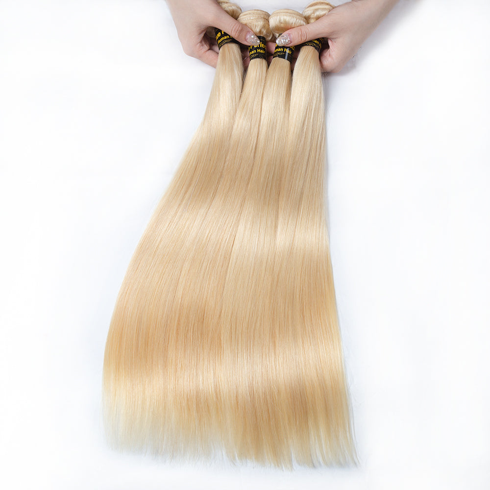 JP Hair 613 Blonde Straight Hair Bundles 3 Bundles Human Hair Weft