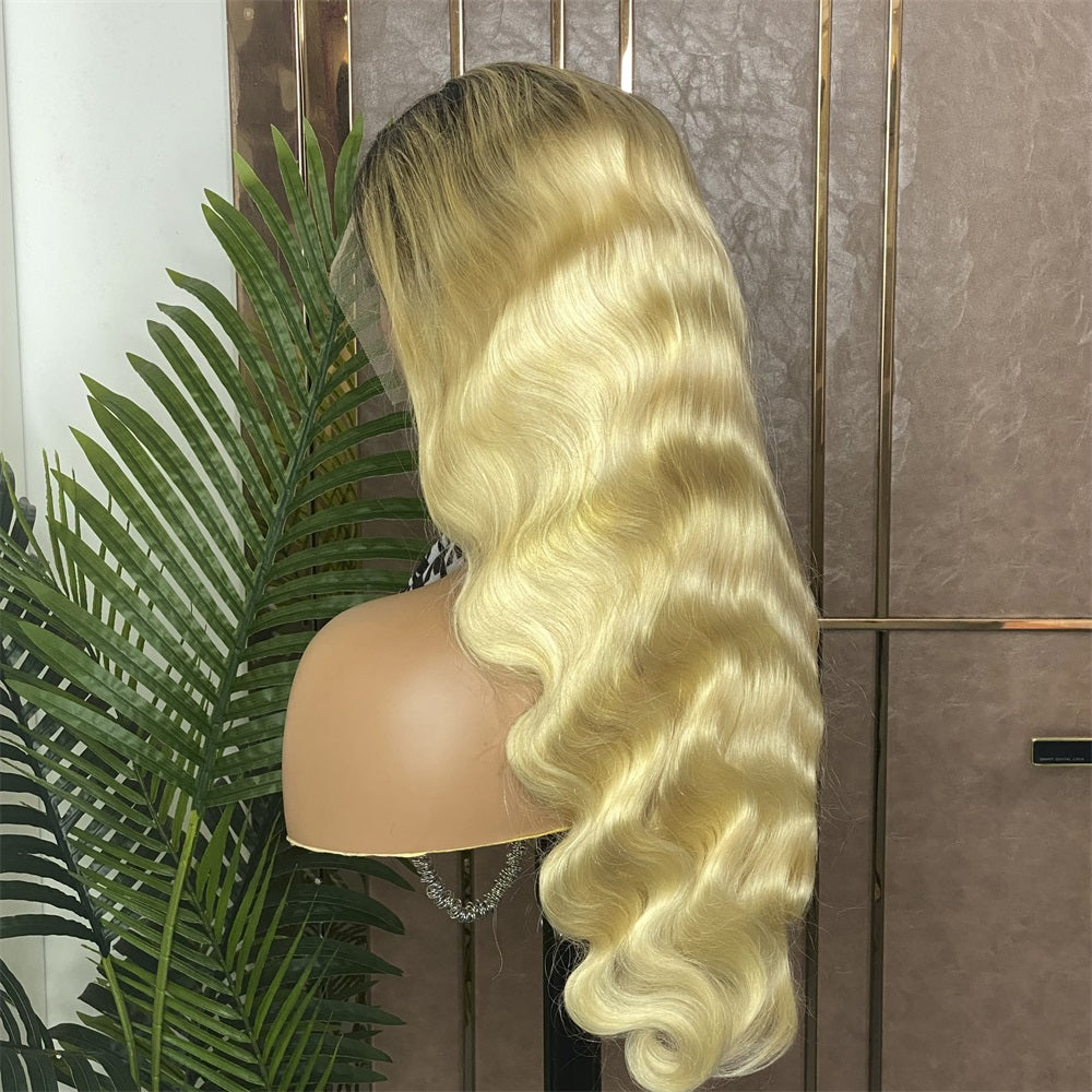 Ombre Blonde Body Wave 1b/613 Lace Front Wig Pre-plucked 13x4 Lace Body Wave Human Hair Wig