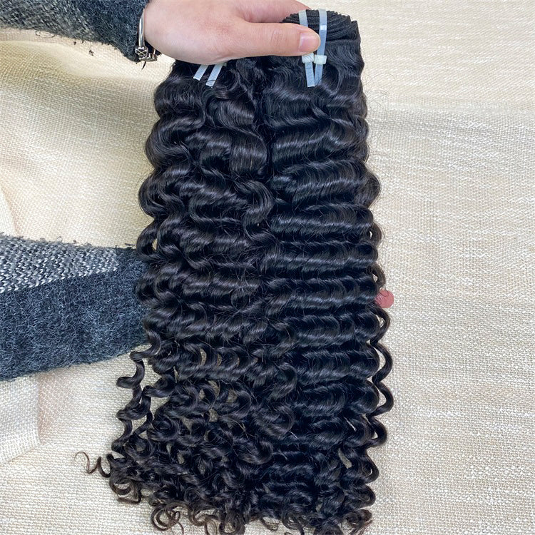 12A Raw Hair Deep Wave Hair Raw Human Hair Bundles One Donor Hair 3 Bundles