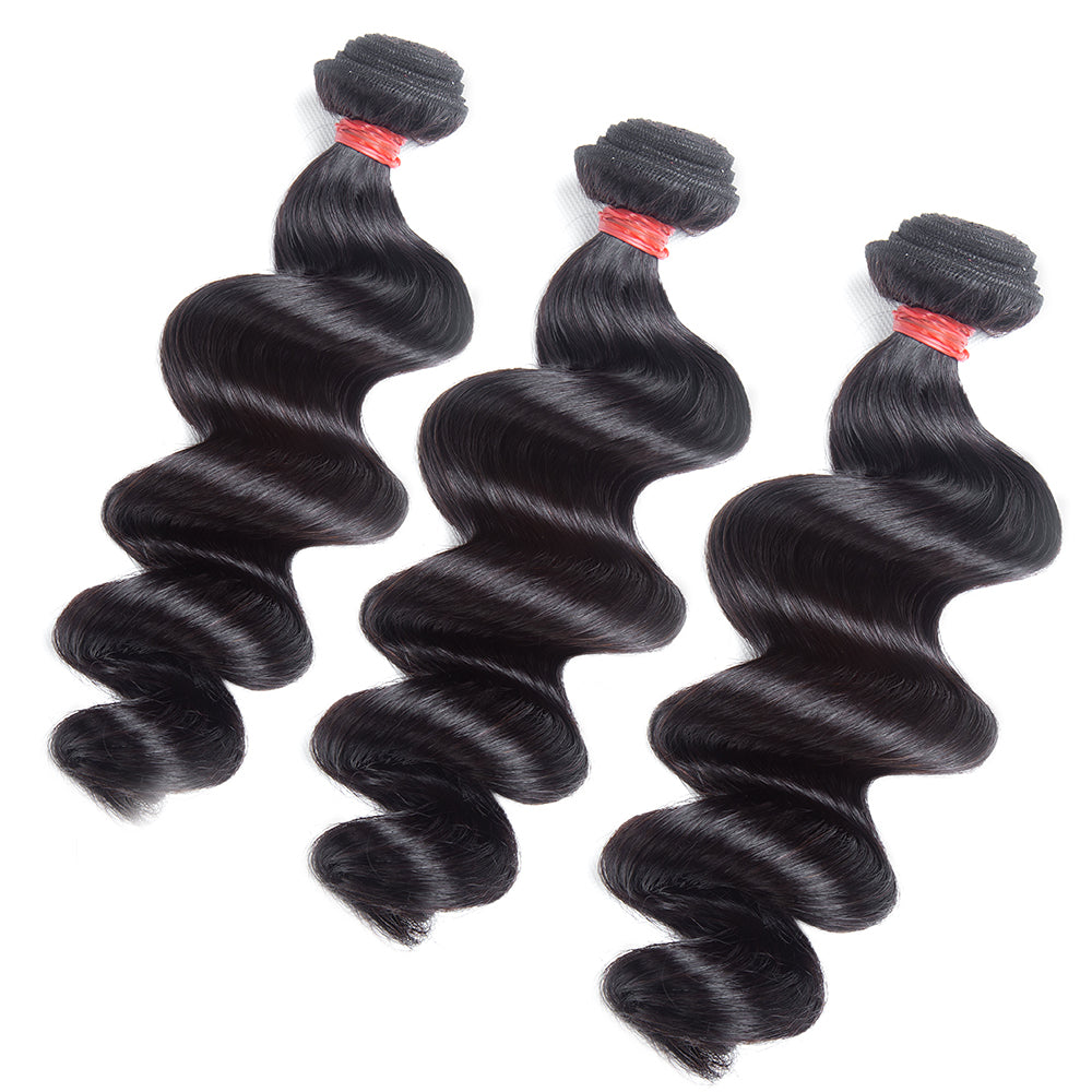 10A JP Hair Loose Wave Human Hair 3 Bundles Brazilian Virgin Hair Weave Extensions