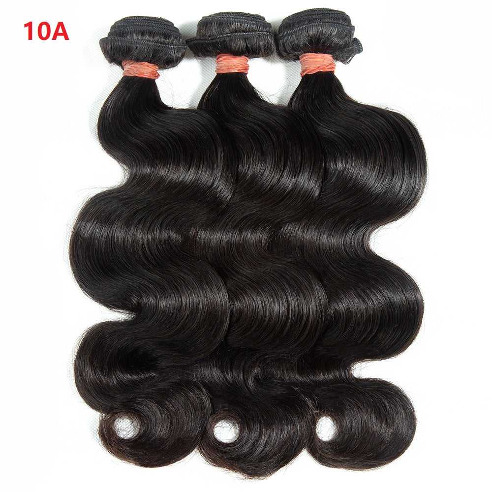 JP Hair 9A/10A12A Body Wave Soft 3 Human Hair Bundles With with 6x6 HD Closure