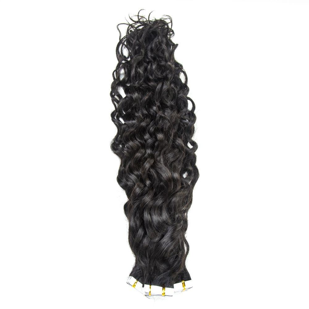 JP Hair Unprocessed Raw Virgin Tape ins Indian Water Wave Tape In Hair Extensions 100% Human Hair