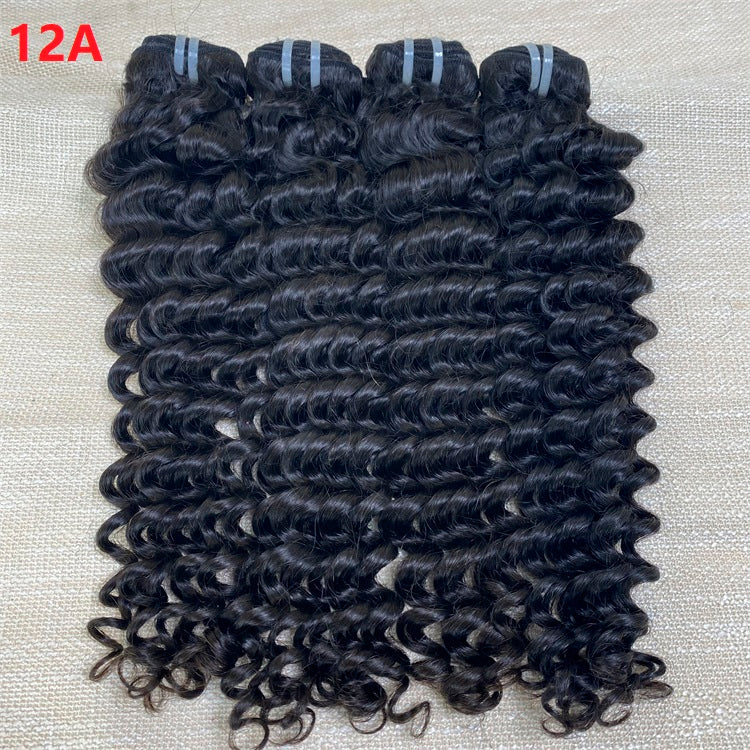 JP Hair 9A/10A/12A Deep Wave Hair 3 Bundles with 4x4 Lace Closure Human Hair