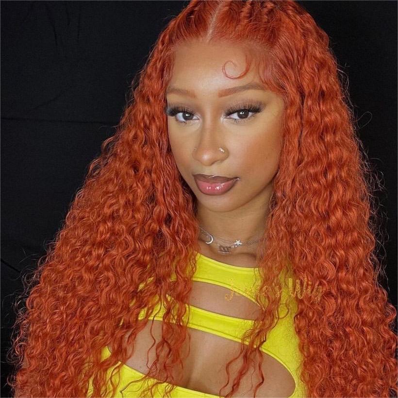JP Hair Ginger #350 Color 13x4 Lace Front Wig Deep Wave Human Hair Wig