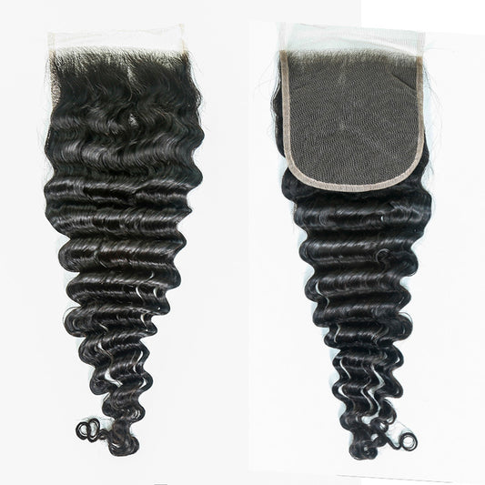 JP Hair 5x5 Transparent Lace Cloure Deep Wave Natural Black