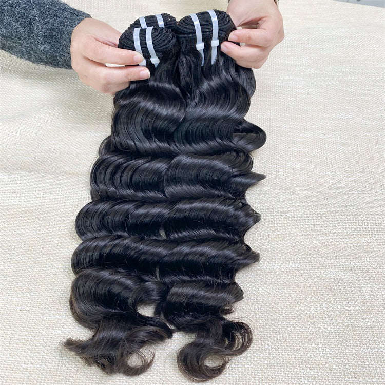 12A Raw Hair Loose Deep Hair 3Pcs Human Hair Extensions From One Donor