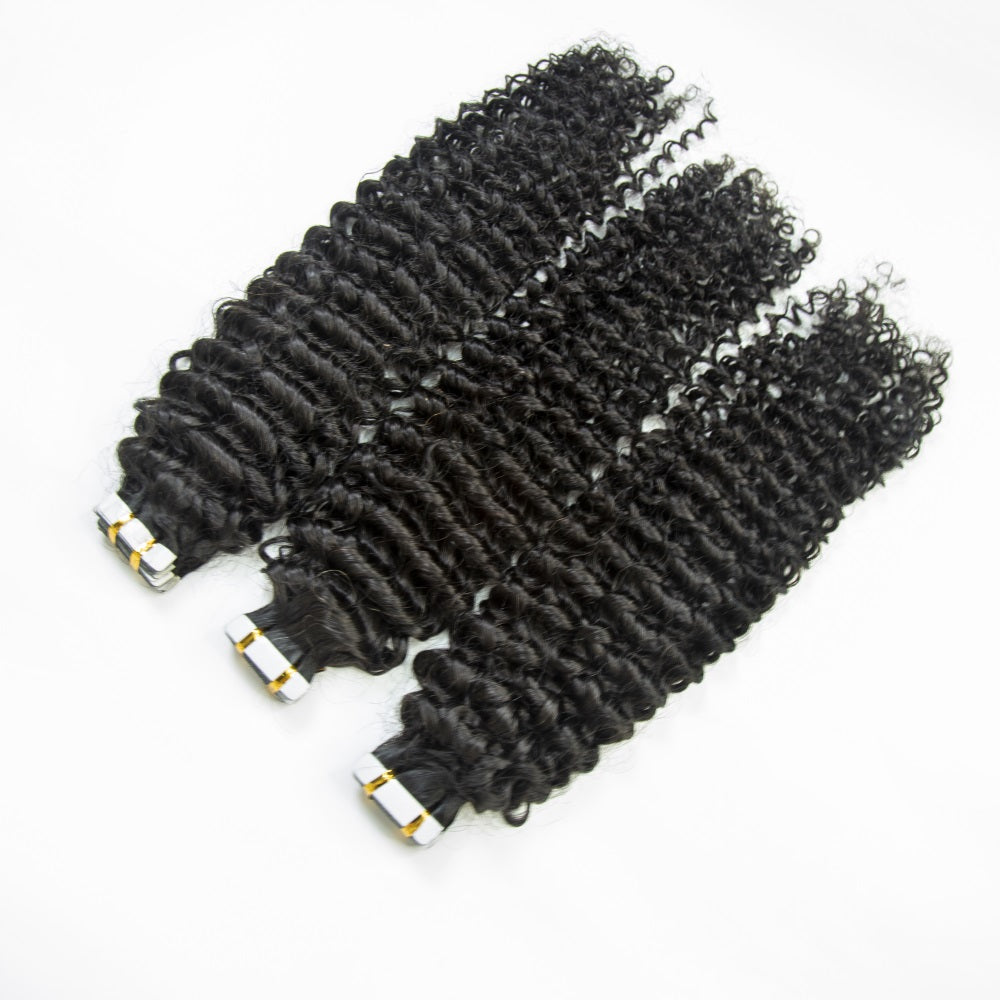 JP Hair Curly Tape In 100% Virgin Human Hair Tape Ins Hair Extensions