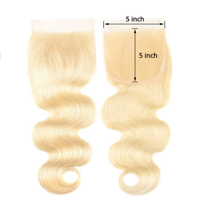 JP Hair #613 Blonde Body Wave Hair 3 Bundles with 5x5 HD Closure