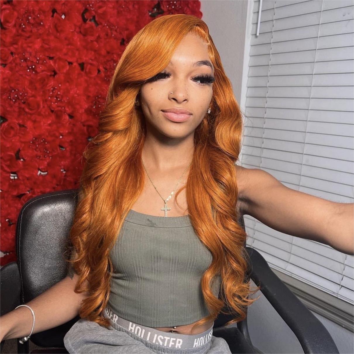 JP Hair Ginger #350 Human Hair Wig 13x4 Lace Front Wig Body Wave Hair Wig