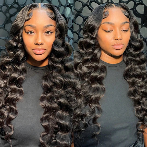 JP Hair  9A/10A/12A Loose Wave 3 Bundles with 13x6 Frontal with Preplucked Hairline