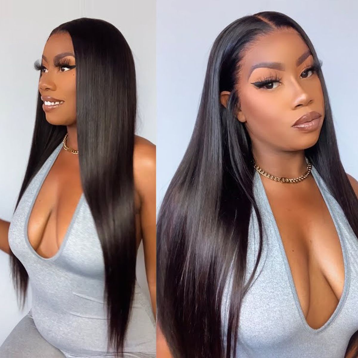 JP Hair  9A/10A/12A Straight 3 Bundles with 13x6 Frontal with Preplucked Hairline