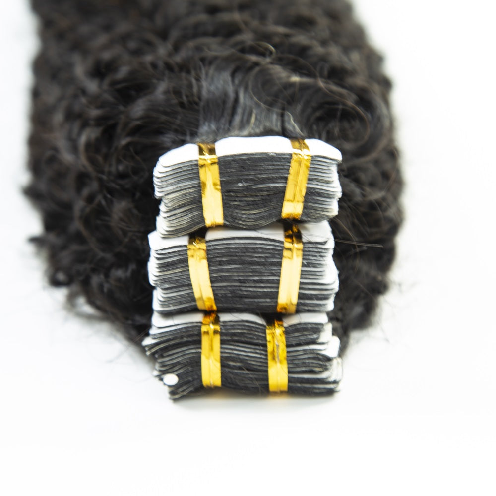 JP Hair Curly Tape In 100% Virgin Human Hair Tape Ins Hair Extensions