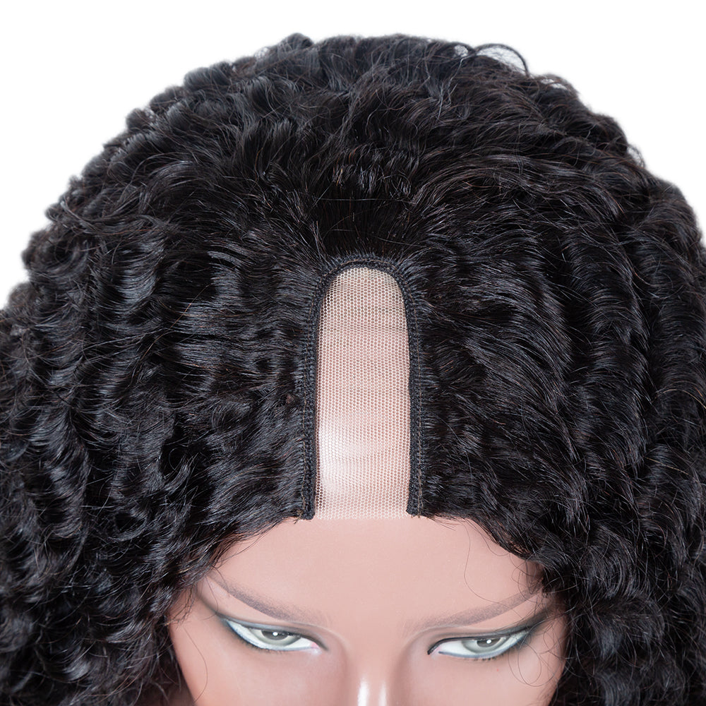 JP Hair 250% Density Glueless Deep Wave U Part Wig Human Hair Virgin Hair Can Be Dyed