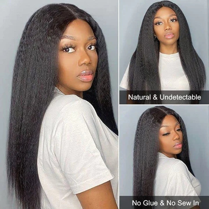 JP Hair 250% Density Glueless U Part Wig Kinky Straight U Part Human Hair Wigs