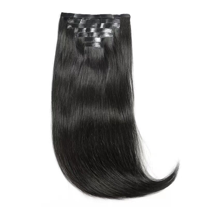 JP Hair Seamless Clip in Hair Extensions 100g Silicone Weft Silky Straight Black Hair