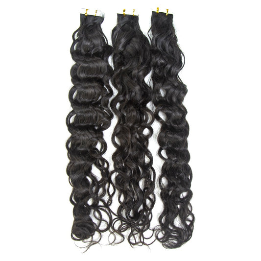 JP Hair Unprocessed Raw Virgin Tape ins Indian Water Wave Tape In Hair Extensions 100% Human Hair