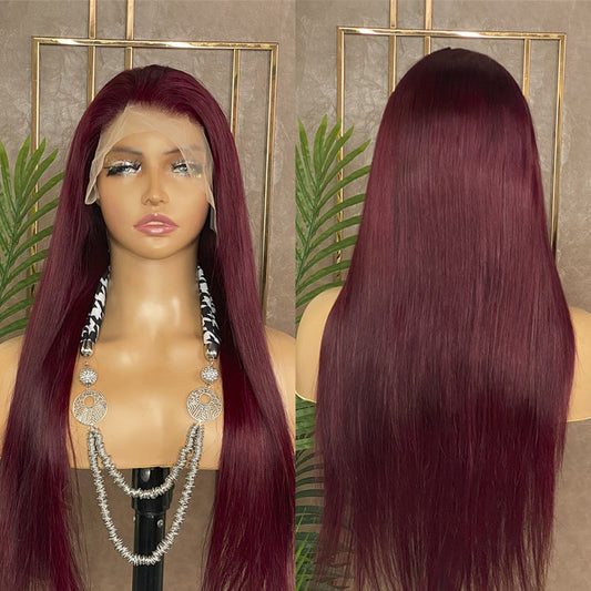 JP Hair 99J Wig Human Hair Wig 13x4 Lace Front Wig Straight Lace Frontal Wig