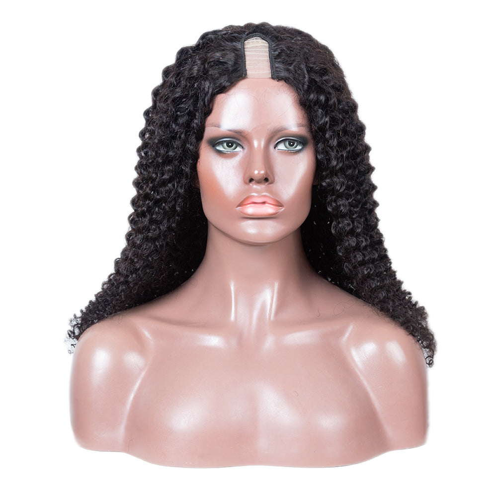 JP Hair 250% Density U Part Curly Wig Glueless Curly Human Hair Wig Very Full