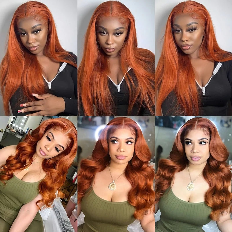 JP Hair Ginger #350 Human Hair Wig 13x4 Lace Front Wig Body Wave Hair Wig