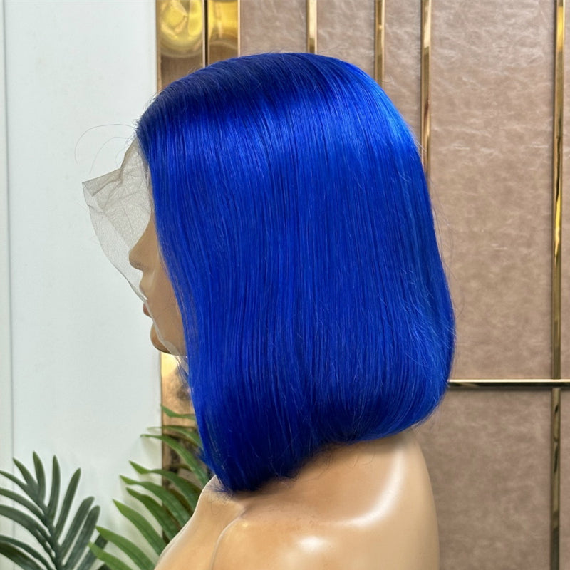 JP Hair Short Straight Lace Front Wig 13x6 Dark Blue Straight Lace Front Bob Wigs